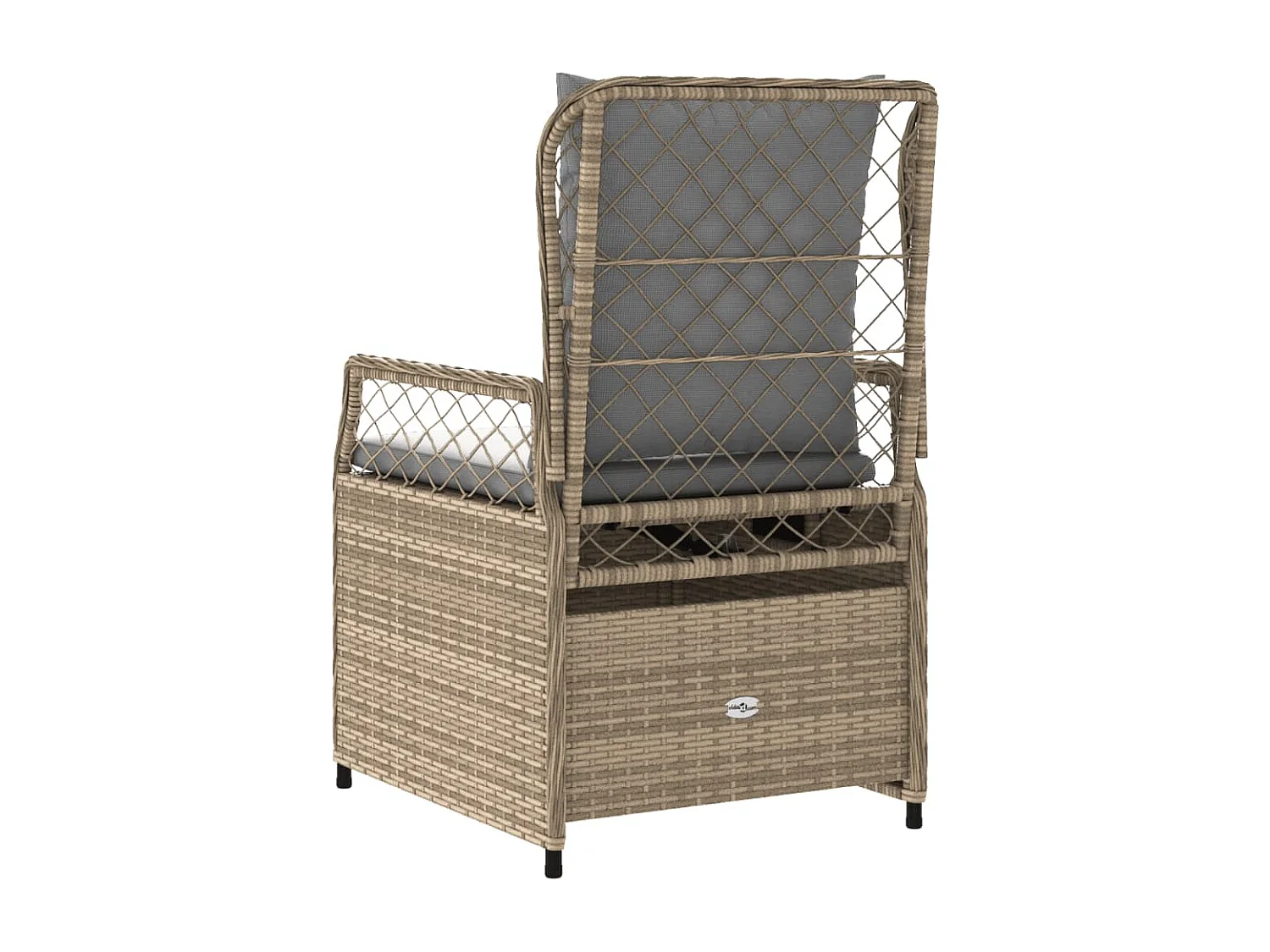 Tuinstoelen 2 st verstelbaar poly rattan beige
