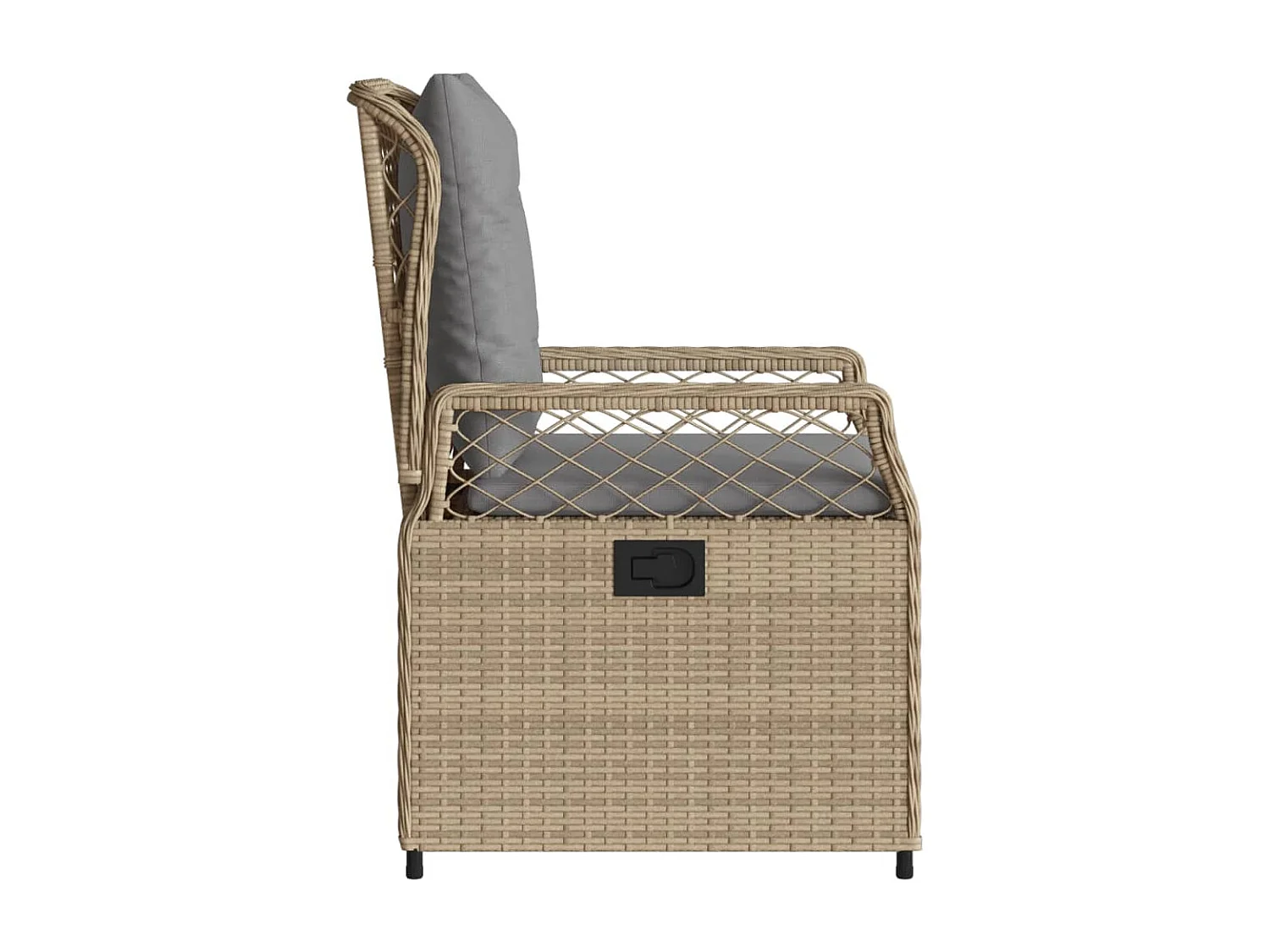 Tuinstoelen 2 st verstelbaar poly rattan beige