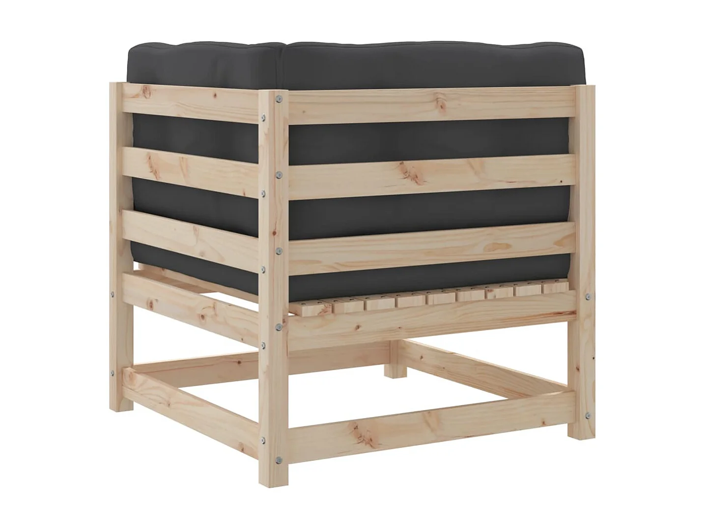 Salon de jardin 6 pcs avec coussins bois de pin massif