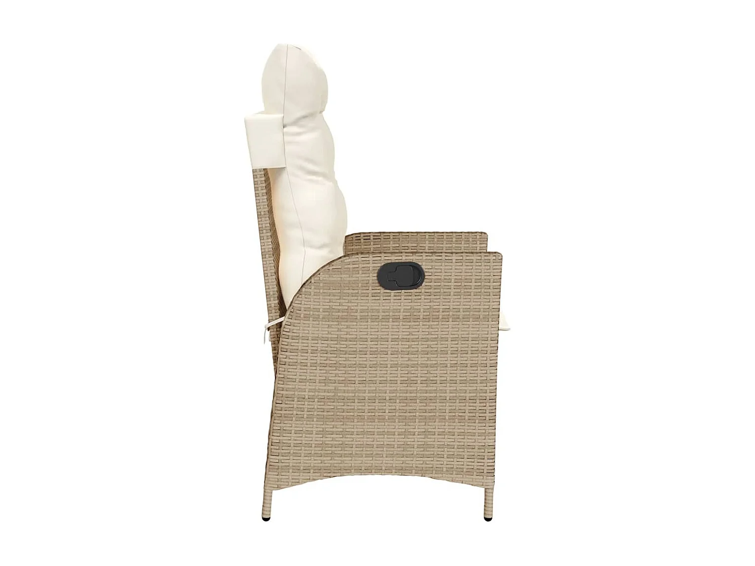 Sillones reclinables de jardín con cojines beige 2 uds ratán PE