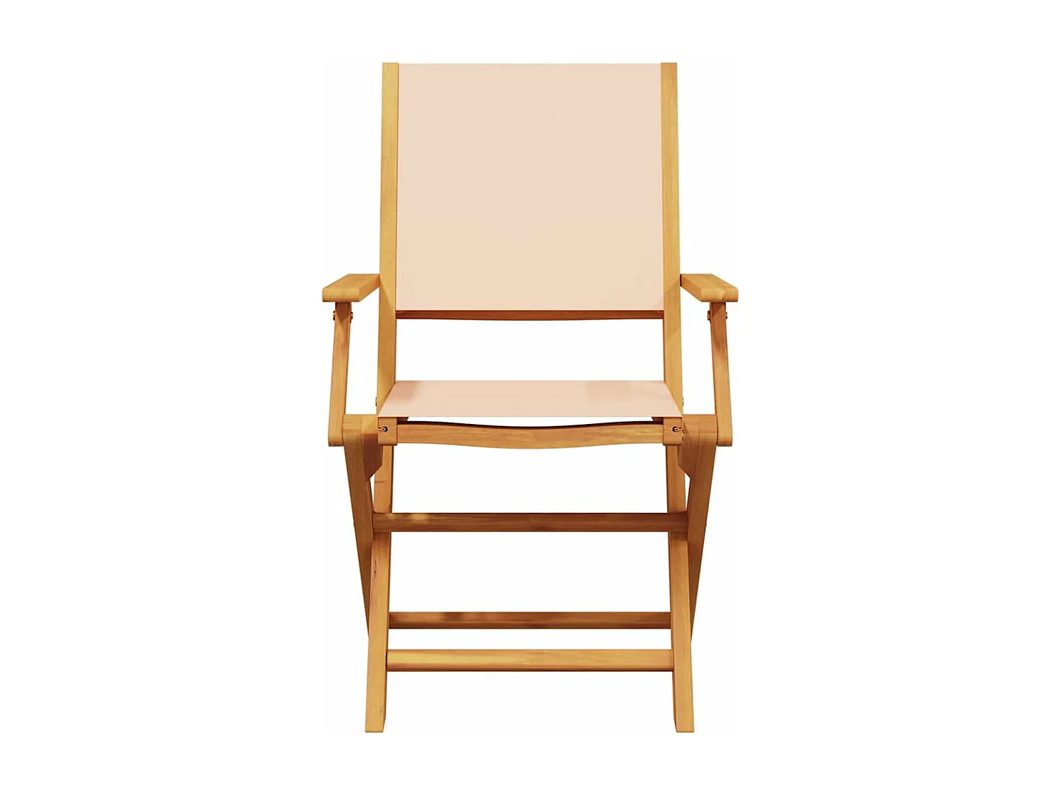 Sedie da Giardino 2pz Beige Legno Massello di Acacia e Tessuto