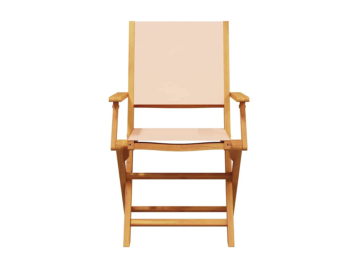 Chaises de jardin lot de 2 beige bois d'acacia massif et tissu