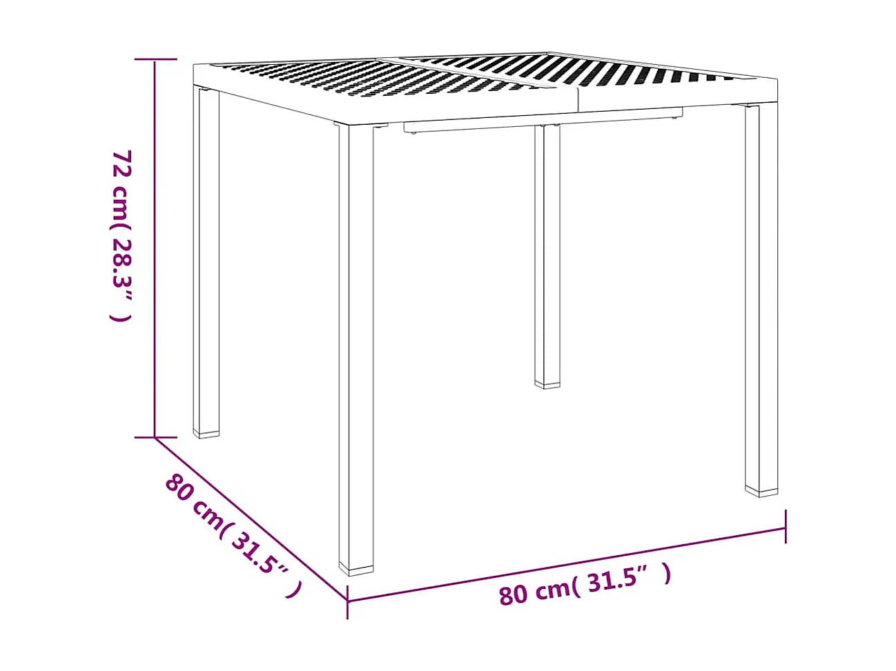 5-tlg. Garten-Essgruppe Anthrazit Stahl