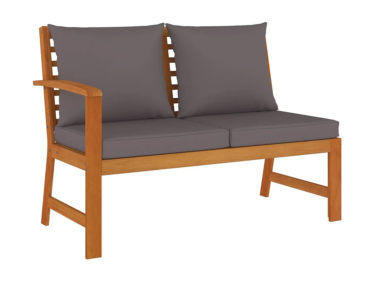 5 pcs conjunto de jantar p/ jardim c/ almofadões acácia maciça