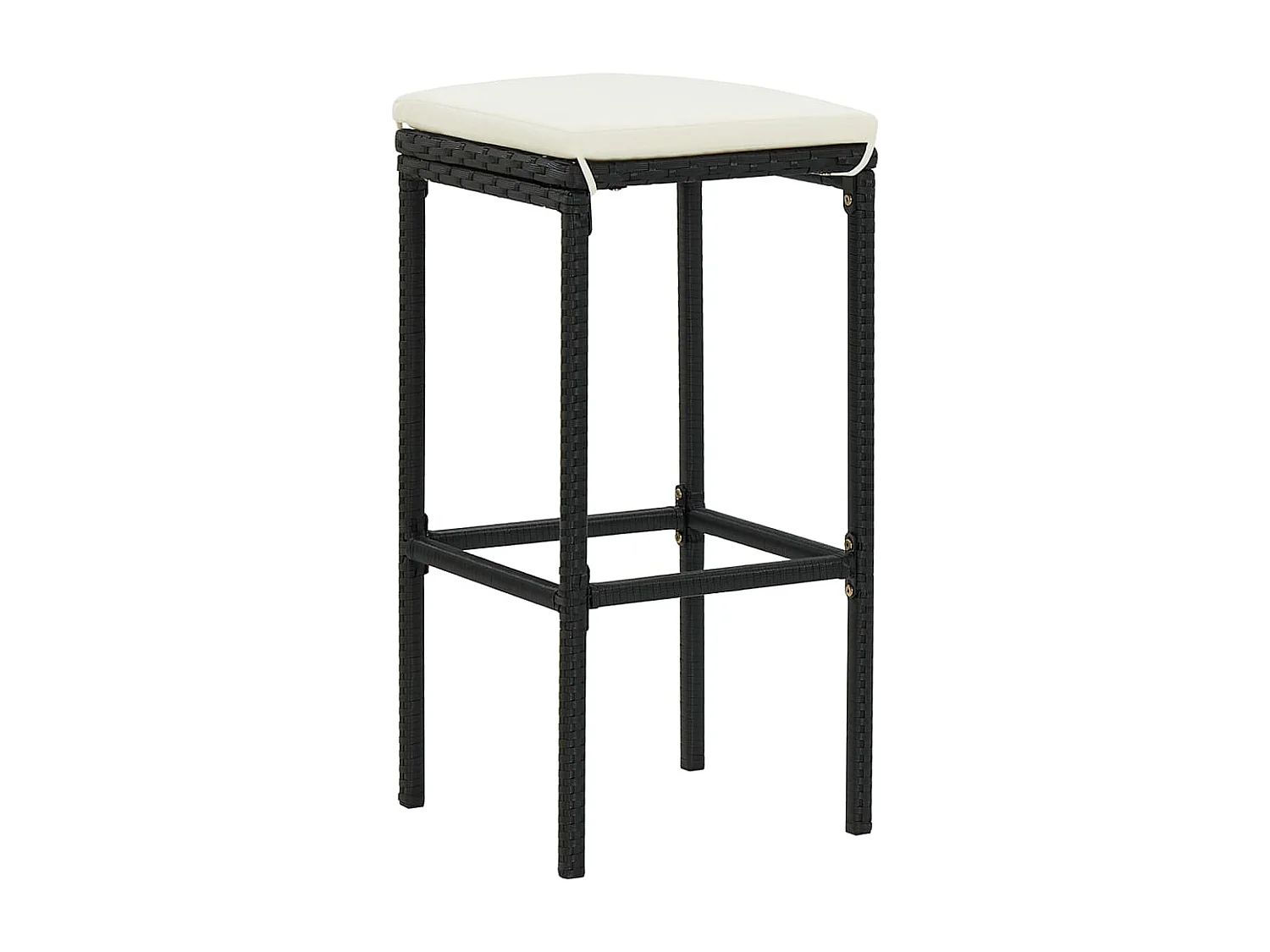5-tlg. Gartenbar-Set Schwarz Massivholz Akazie und Poly Rattan