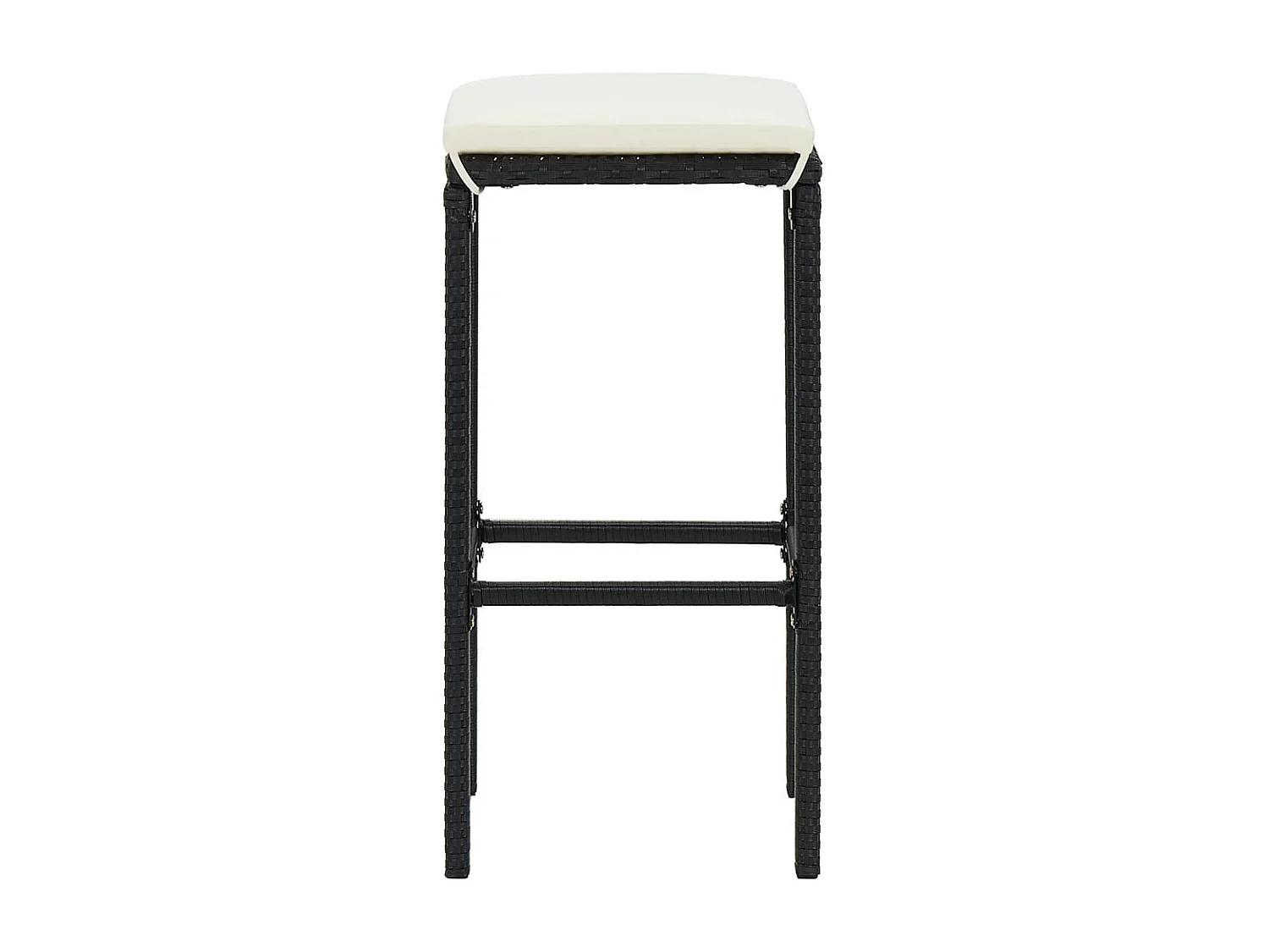 5-tlg. Gartenbar-Set Schwarz Massivholz Akazie und Poly Rattan