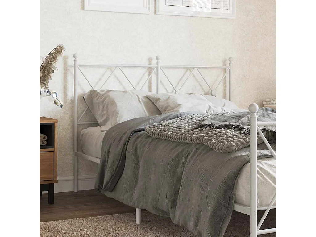 Tête de lit de remplacement métal blanc 120 cm