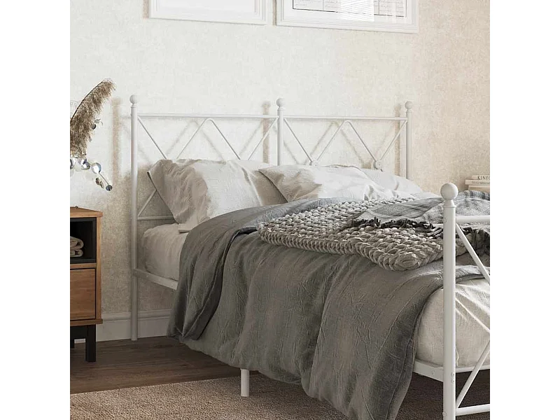 Tête de lit de remplacement métal blanc 120 cm