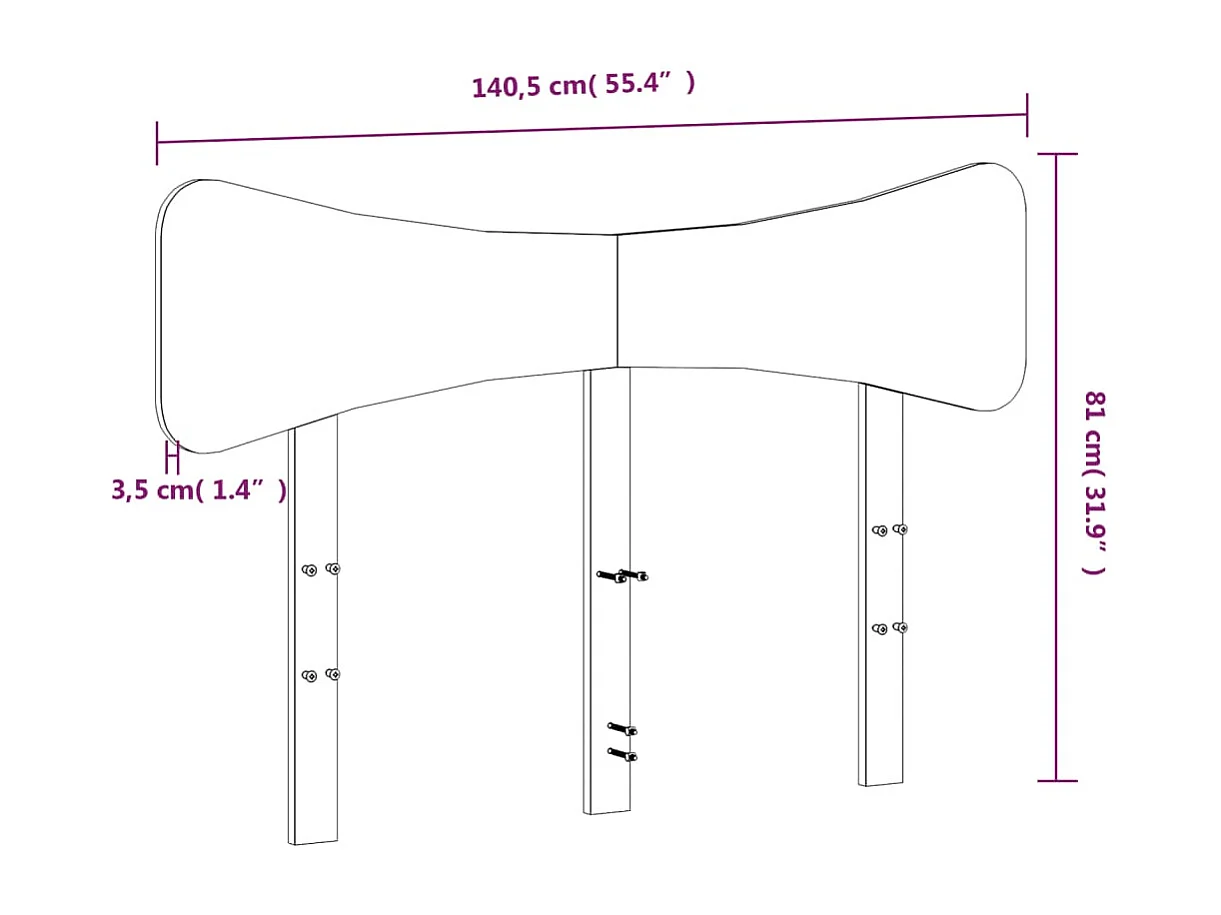 Tête de lit cire marron 135 cm bois massif de pin