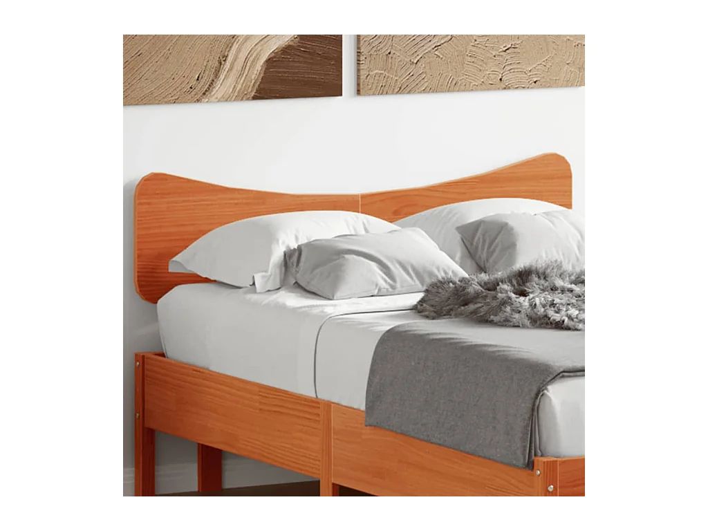 Tête de lit cire marron 135 cm bois massif de pin
