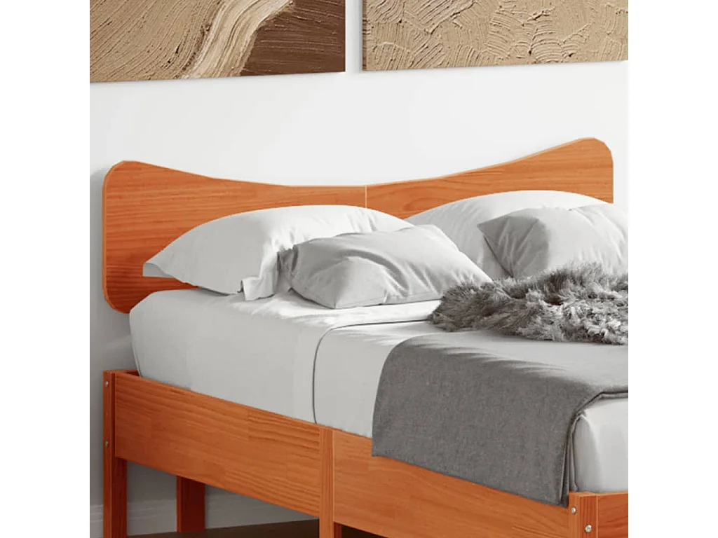 Tête de lit cire marron 135 cm bois massif de pin