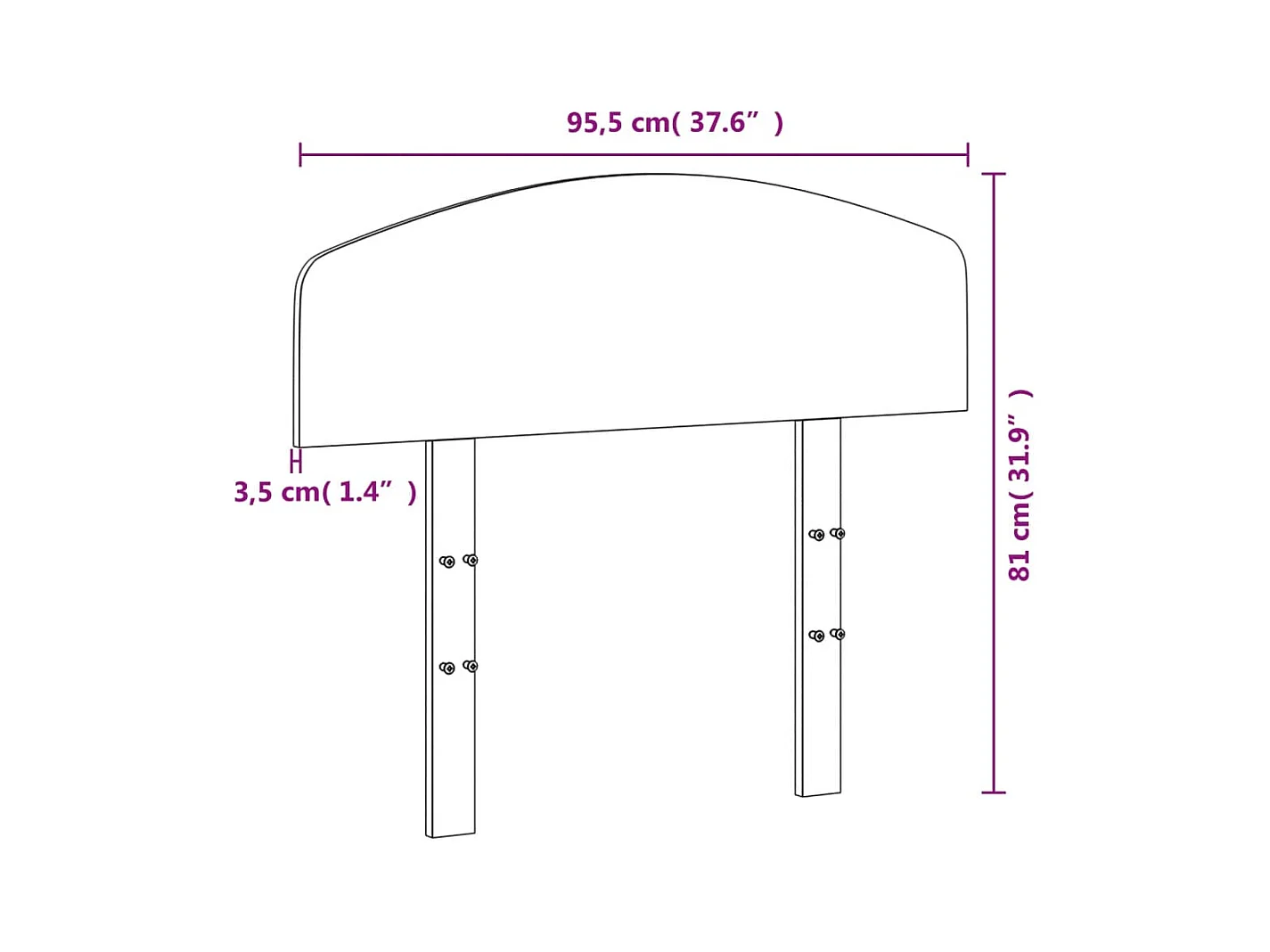 Tête de lit blanc 90 cm bois massif de pin