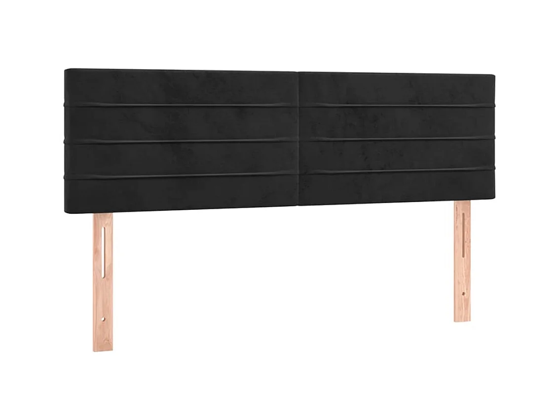 Têtes de lit 2 pcs Noir 72x5x78/88 cm Velours