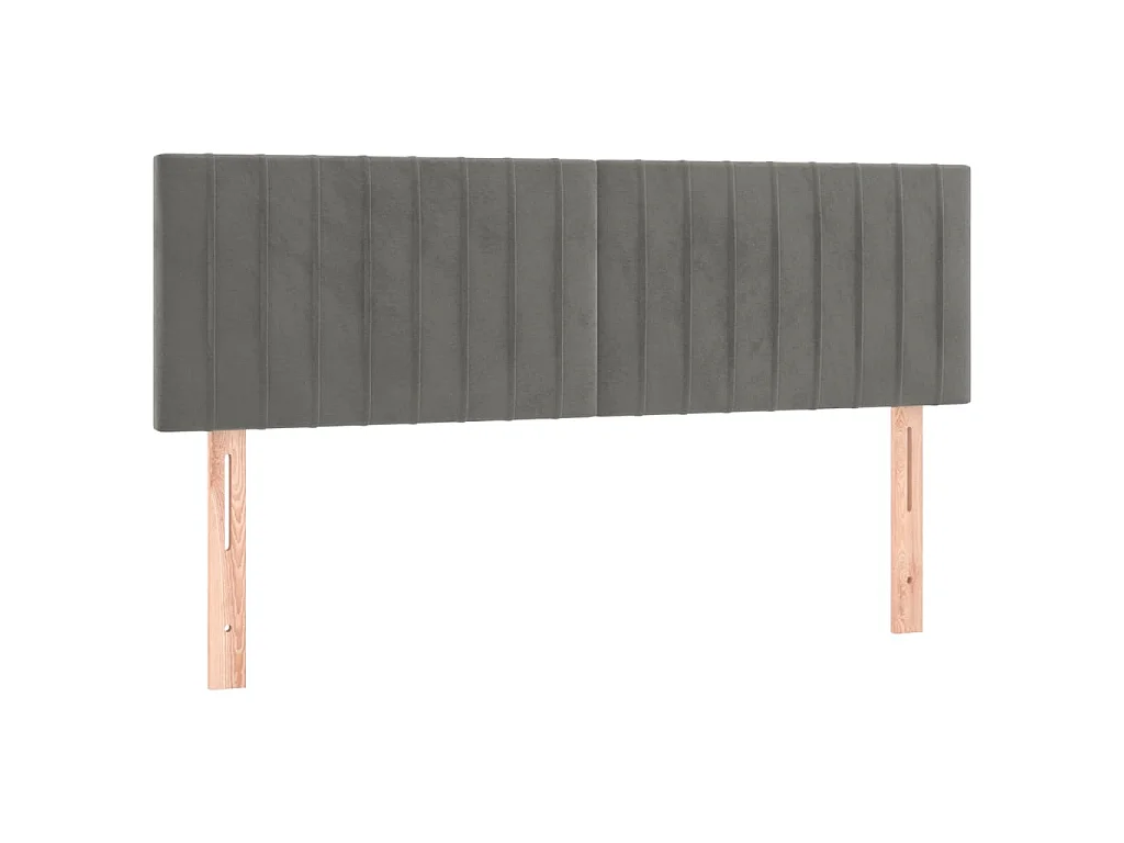 LED Kopfteil Hellgrau 144x5x78/88 cm Samt