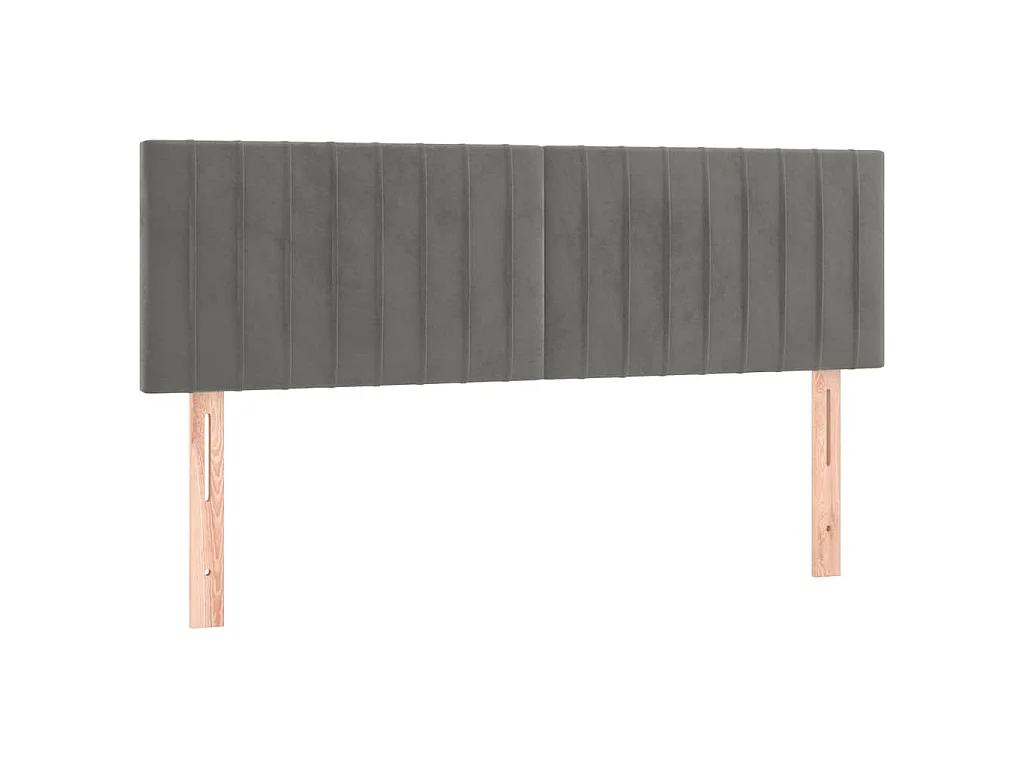 Testiera a LED Grigio Chiaro 144x5x78/88 cm in Velluto