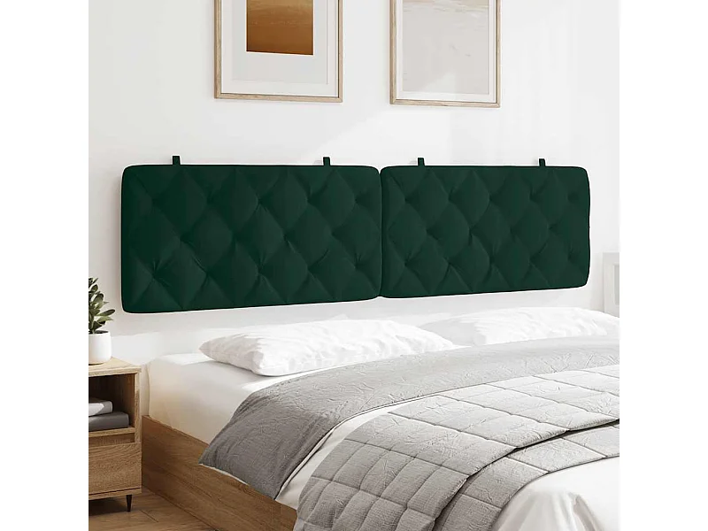Coussin de tête de lit vert foncé 200 cm velours