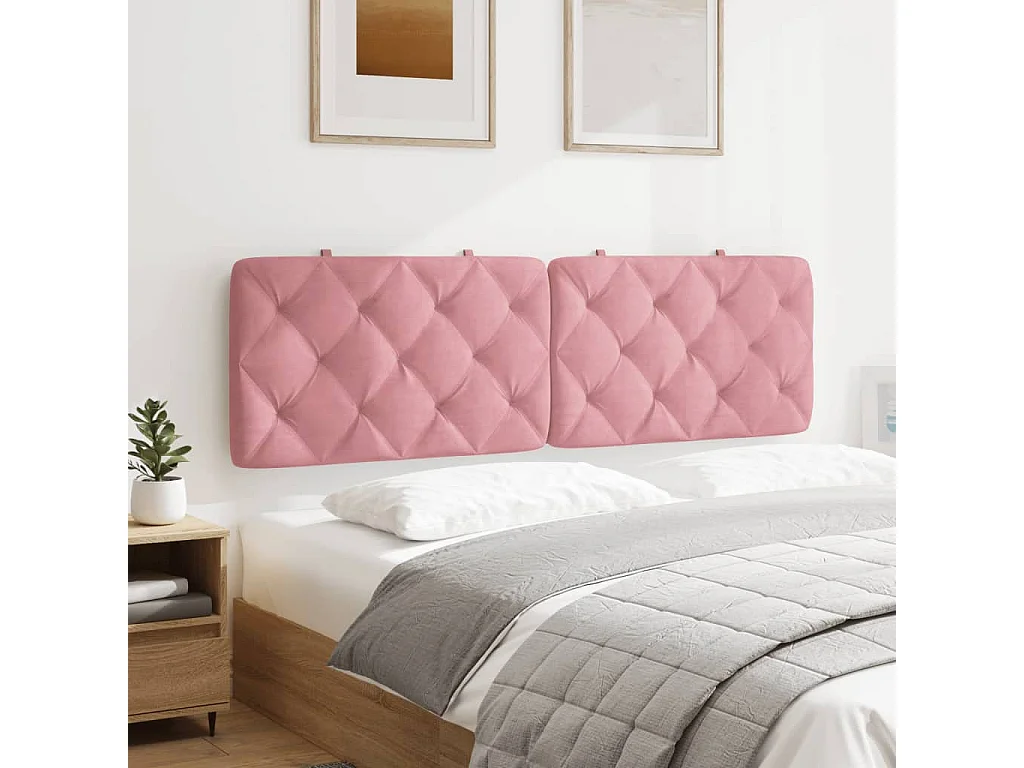 Coussin de tête de lit rose 160 cm velours