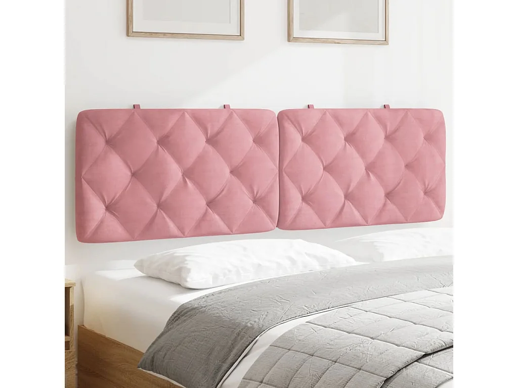 Hoofdbordkussen 160 cm fluweel roze