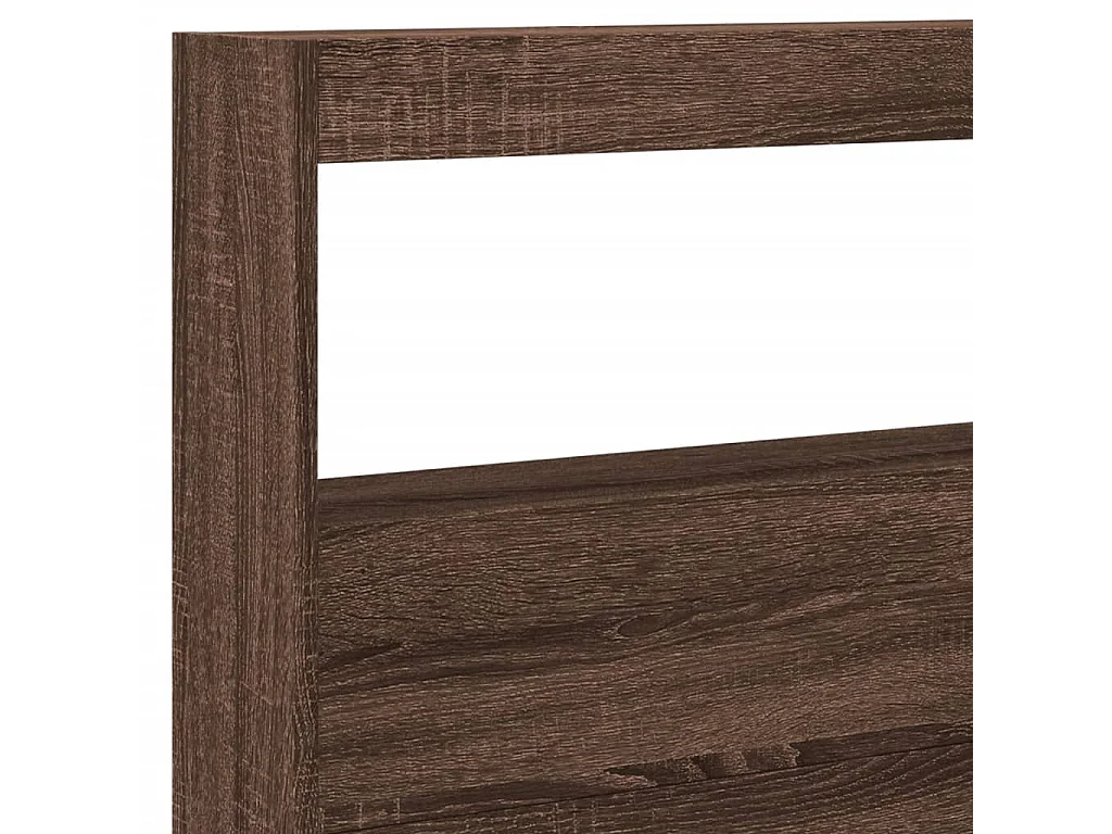 Hoofdbordkast met LED-verlichting 220x17x102 cm bruin eiken