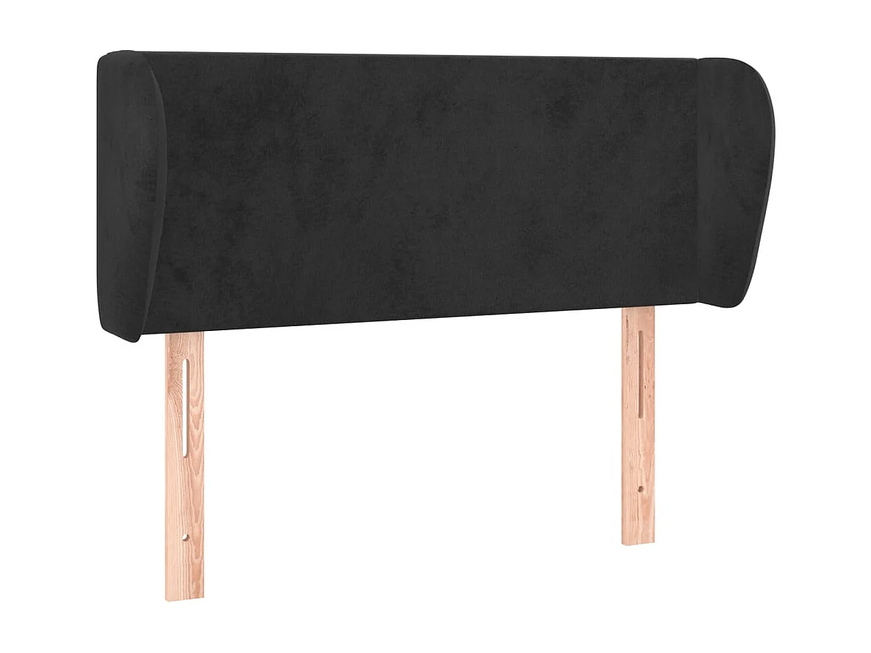 Kopfteil mit Ohren Schwarz 103x23x78/88 cm Samt