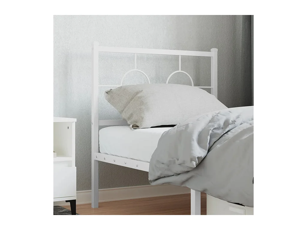 Tête de lit métal blanc 75 cm