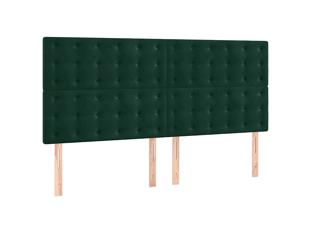 Tête de lit Vert foncé 180x5x118/128 cm Velours