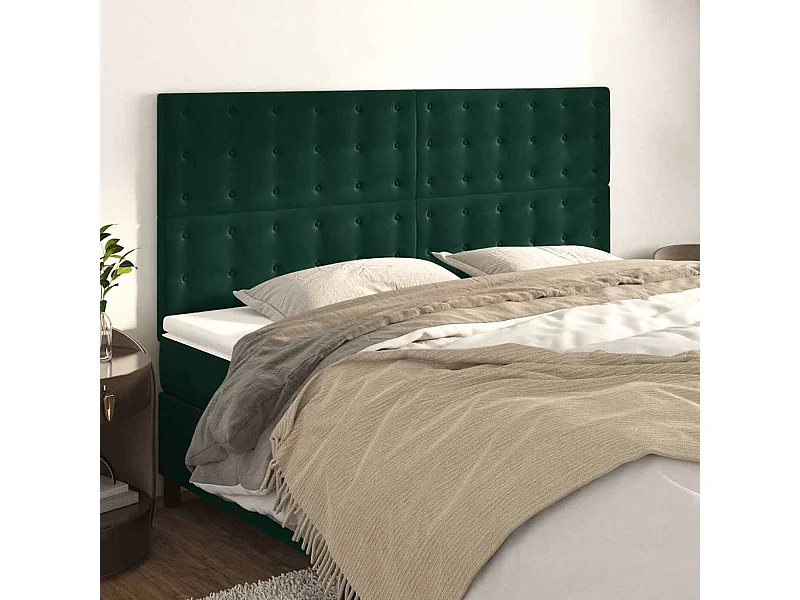 Tête de lit Vert foncé 180x5x118/128 cm Velours