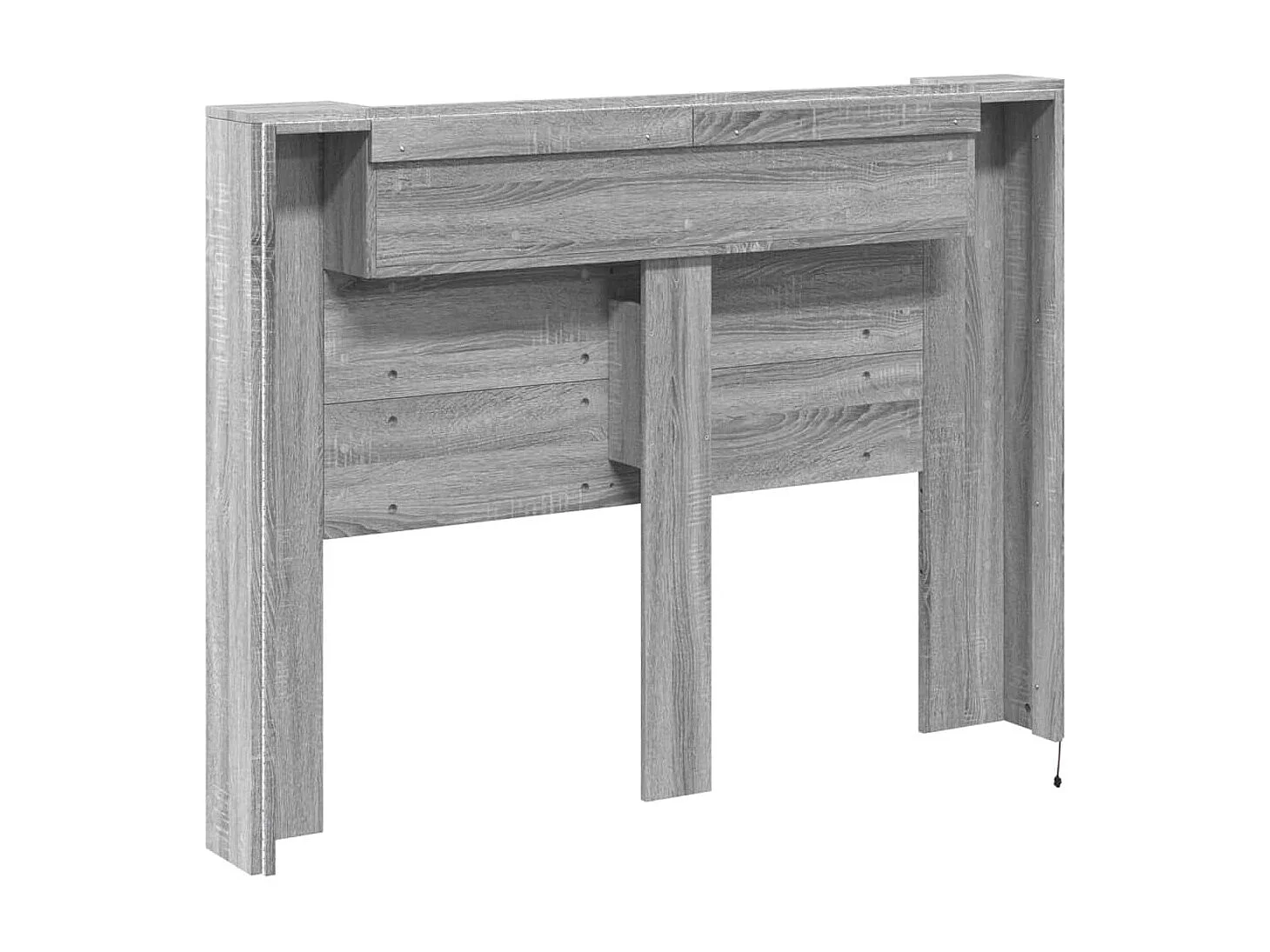 LED-Kopfteil mit Ablagen Grau Sonoma 140x16,5x103,5 cm