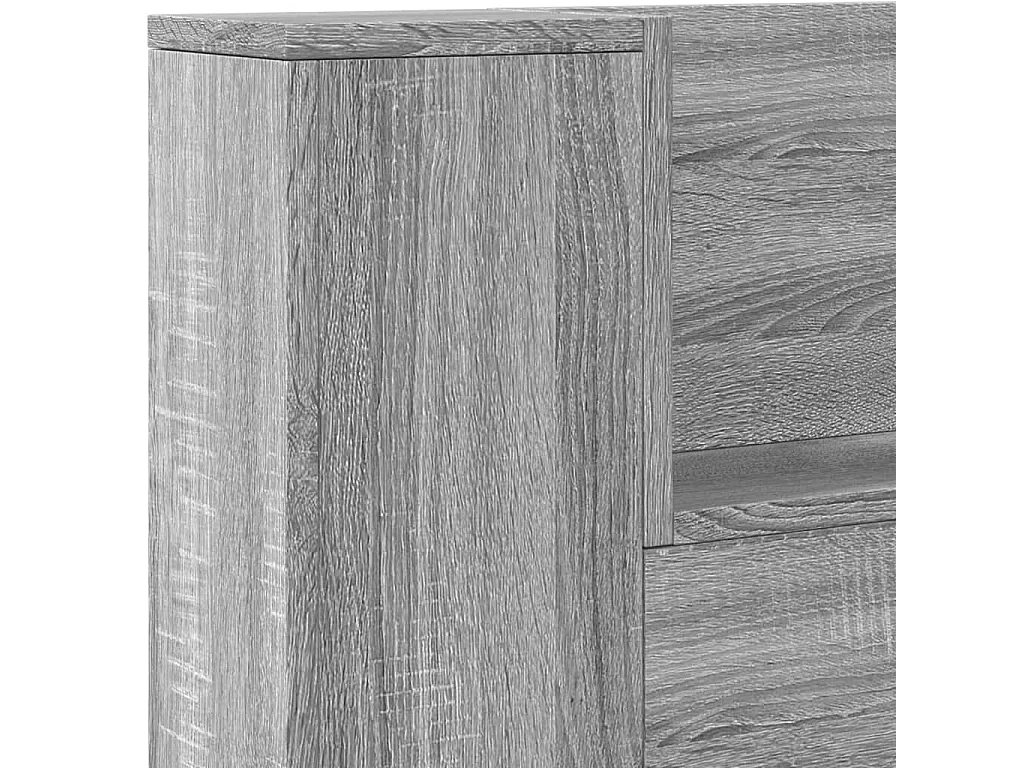 LED-Kopfteil mit Ablagen Grau Sonoma 140x16,5x103,5 cm