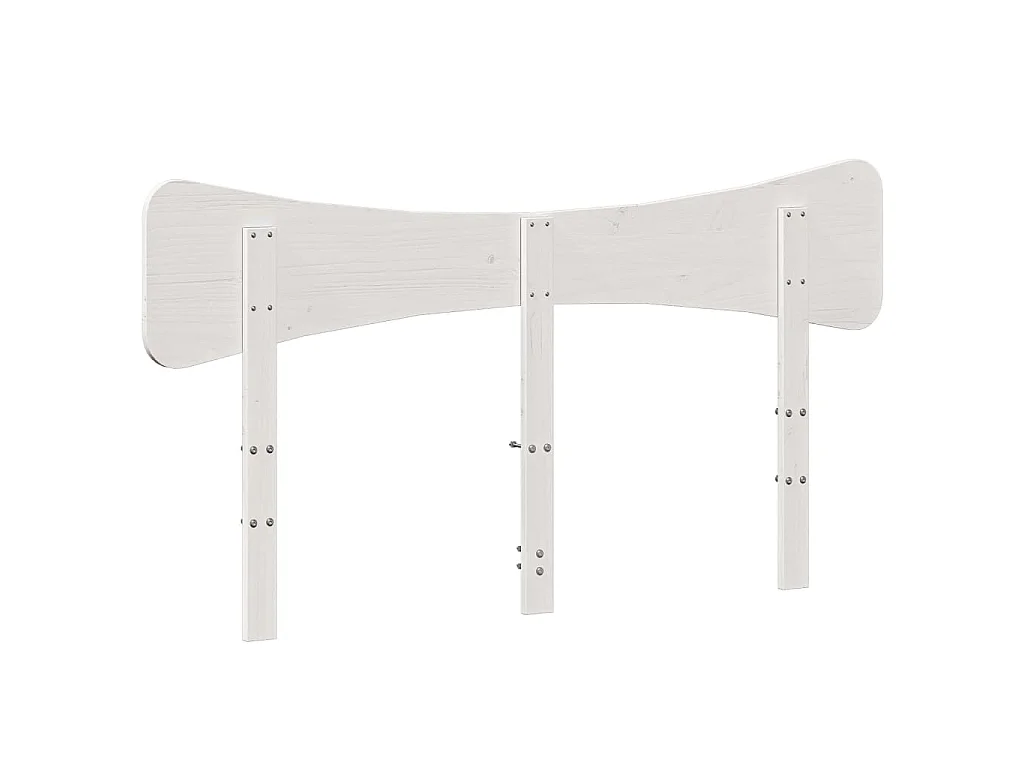 Testiera Bianca 160 cm in Legno Massello di Pino