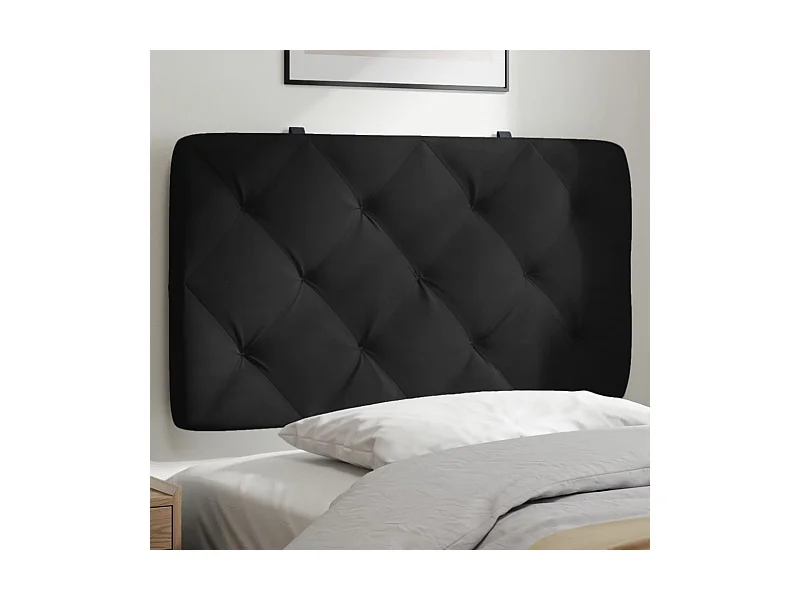 Kopfteil-Kissen Schwarz 80 cm Samt