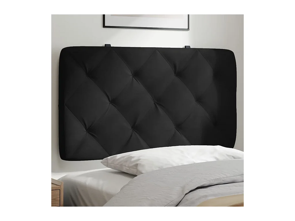 Kopfteil-Kissen Schwarz 80 cm Samt