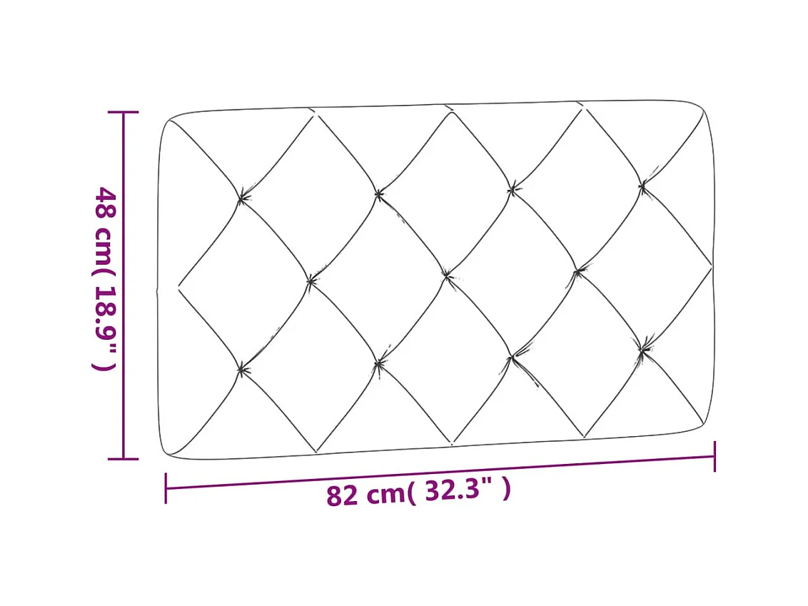 Hoofdbordkussen 80 cm fluweel zwart