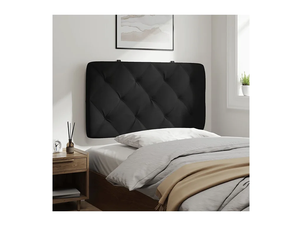 Hoofdbordkussen 80 cm fluweel zwart