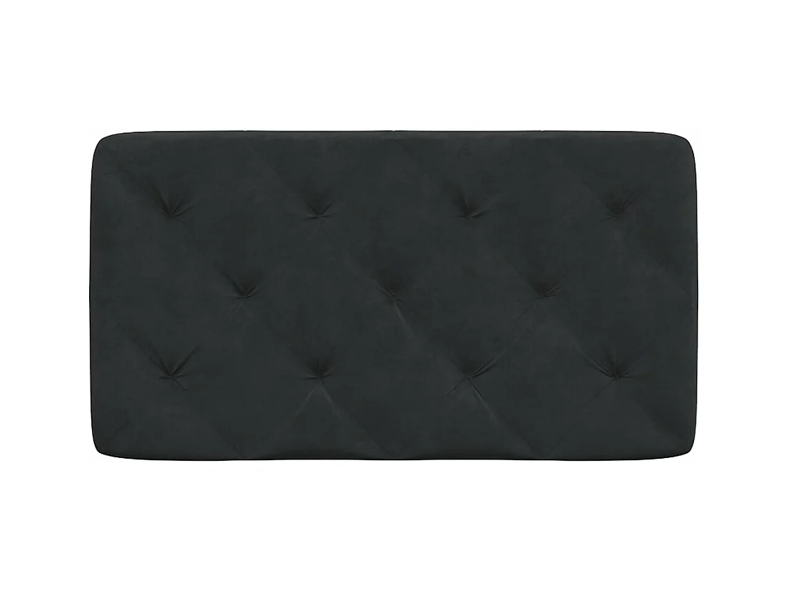 Hoofdbordkussen 80 cm fluweel zwart
