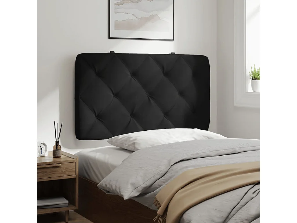 Cuscino Testiera Nero 80 cm in Velluto