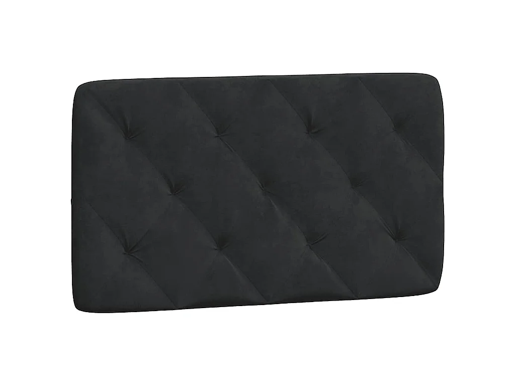 Hoofdbordkussen 80 cm fluweel zwart