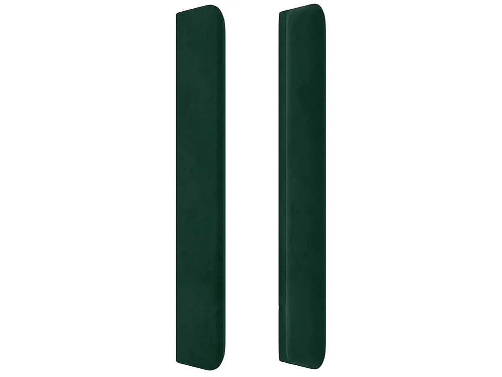 Tête de lit avec oreilles Vert foncé 203x16x118/128 cm Velours
