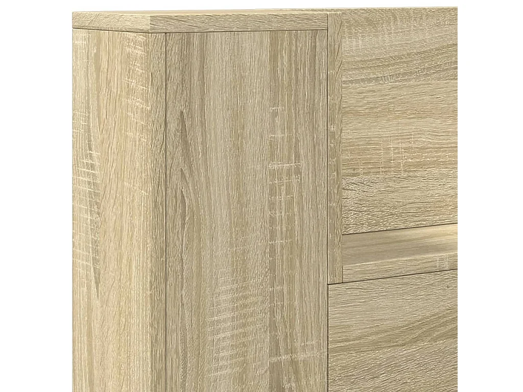 LED-Kopfteil mit Ablagen Sonoma-Eiche 120x16,5x103,5 cm