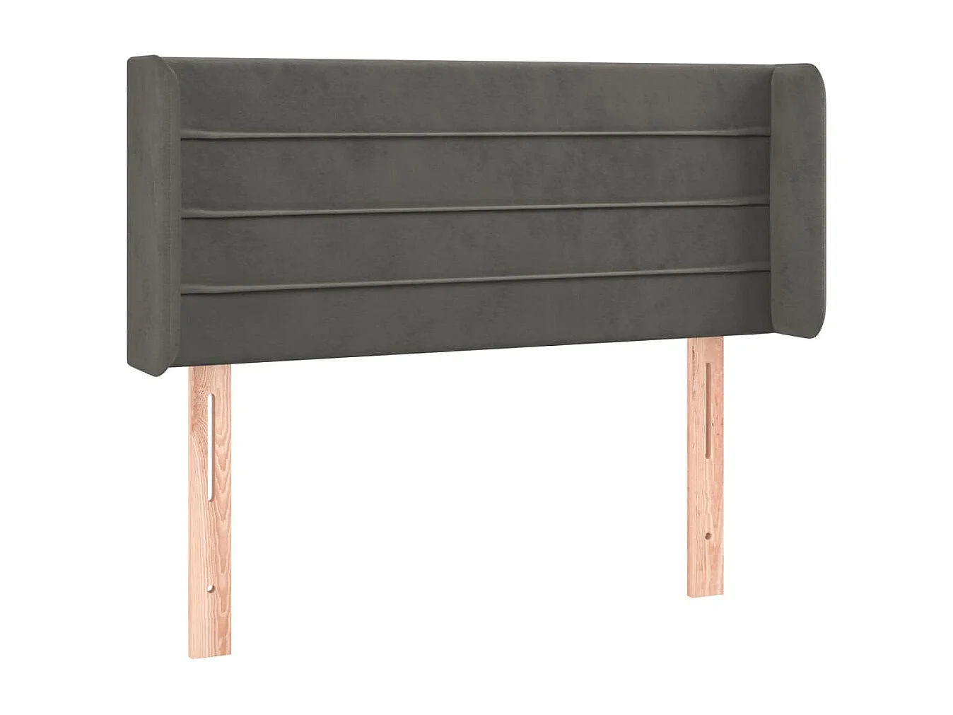 Testiera ad Orecchio Grigio Scuro 103x16x78/88 cm in Velluto