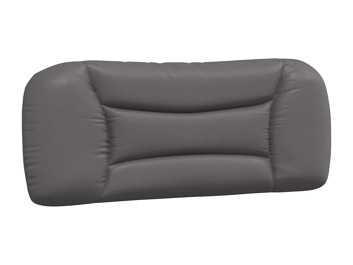 Cabecero de cama acolchado Hvar cuero sintético gris 100 cm
