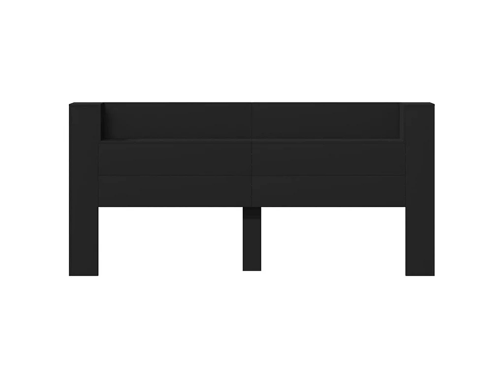 LED-Kopfteil mit Ablagen Schwarz 220x16,5x103,5 cm