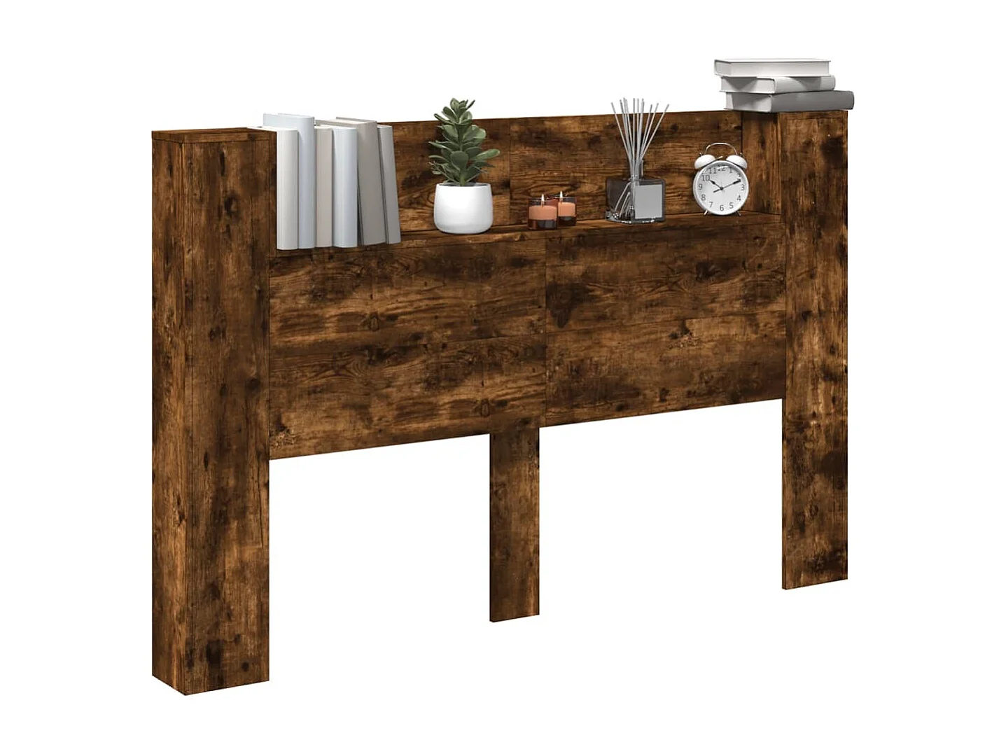 LED-Kopfteil mit Ablage Räuchereiche 160x16,5x103,5 cm