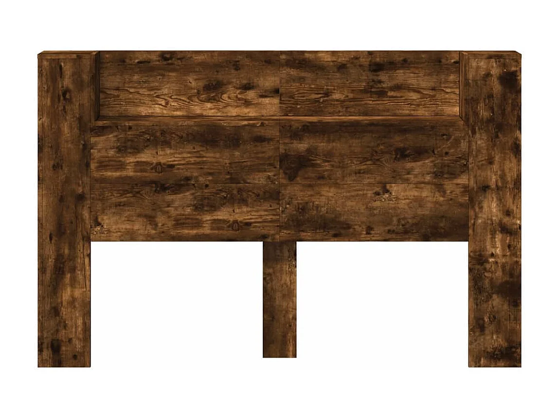 Armoire tête de lit avec LED chêne fumé 160x16,5x103,5 cm