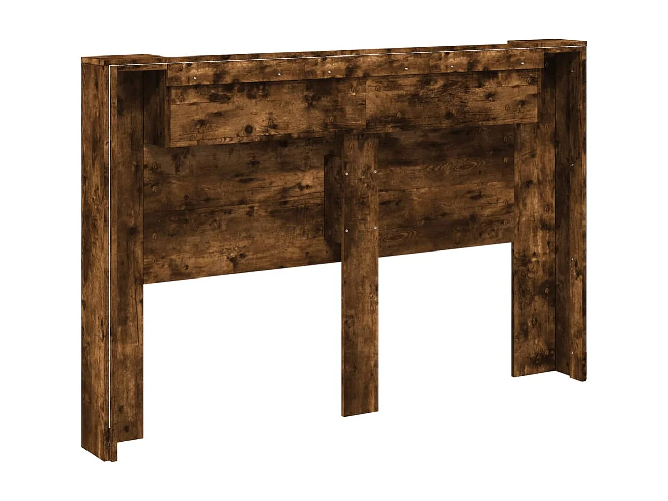 Armoire tête de lit avec LED chêne fumé 160x16,5x103,5 cm