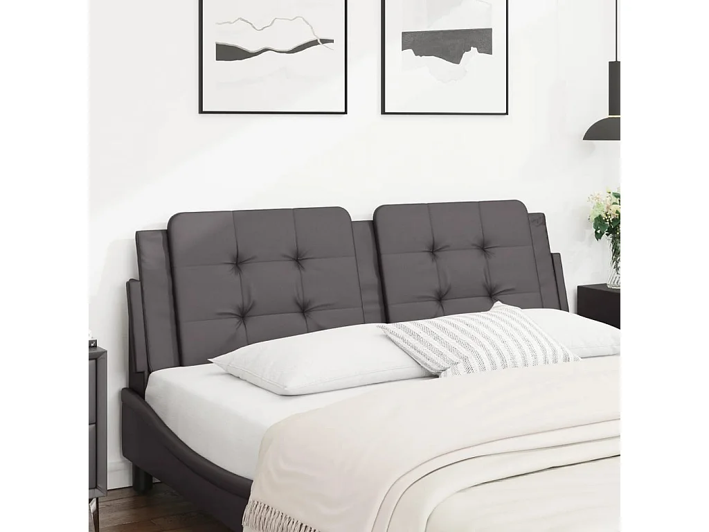Coussin de tête de lit Zadar gris 160 cm similicuir