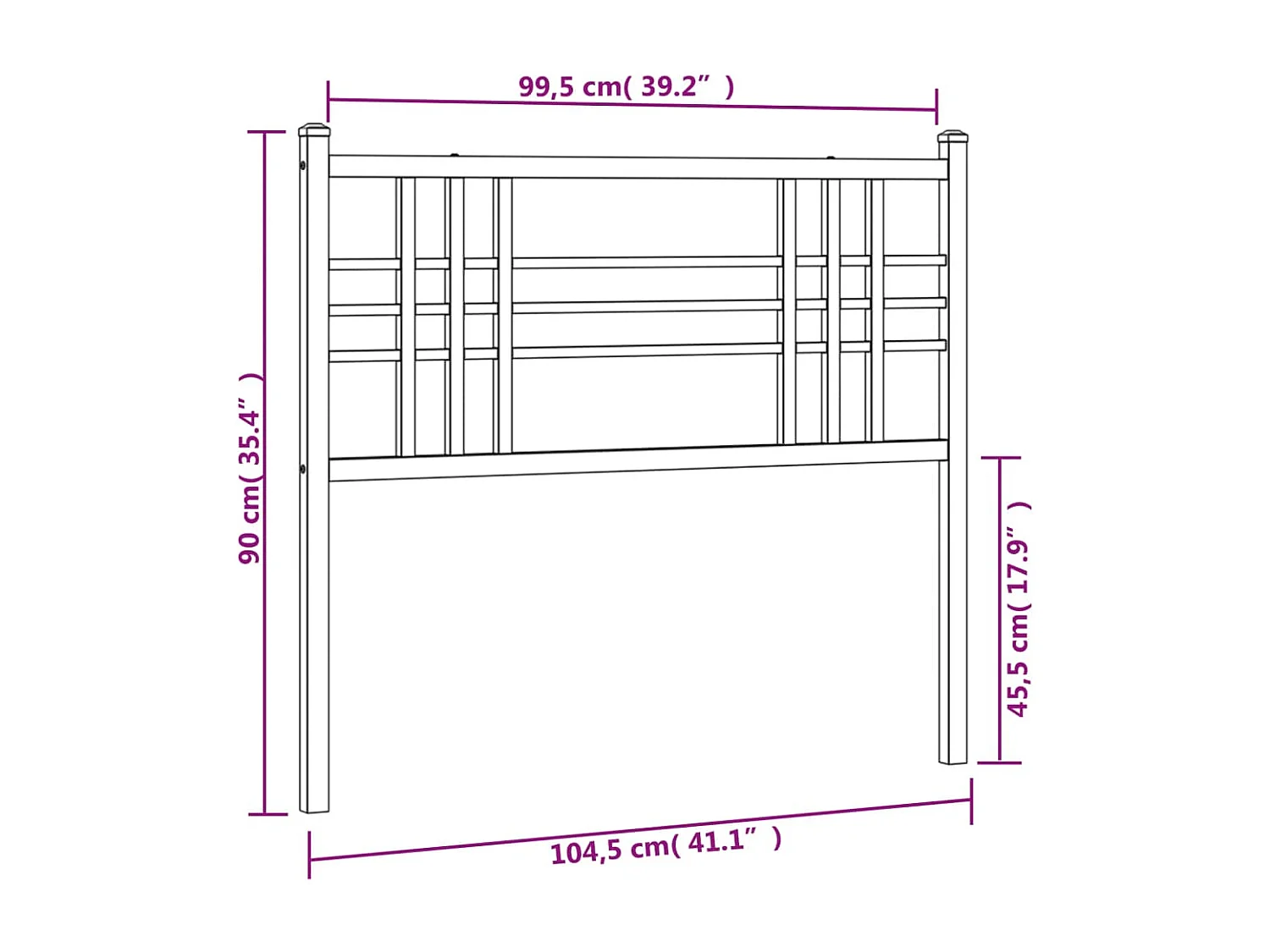 Kopfteil Metall Weiß 100 cm
