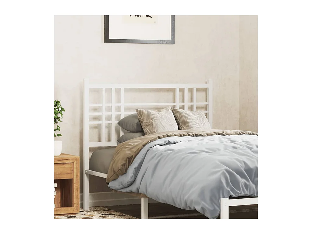 Tête de lit métal blanc 100 cm