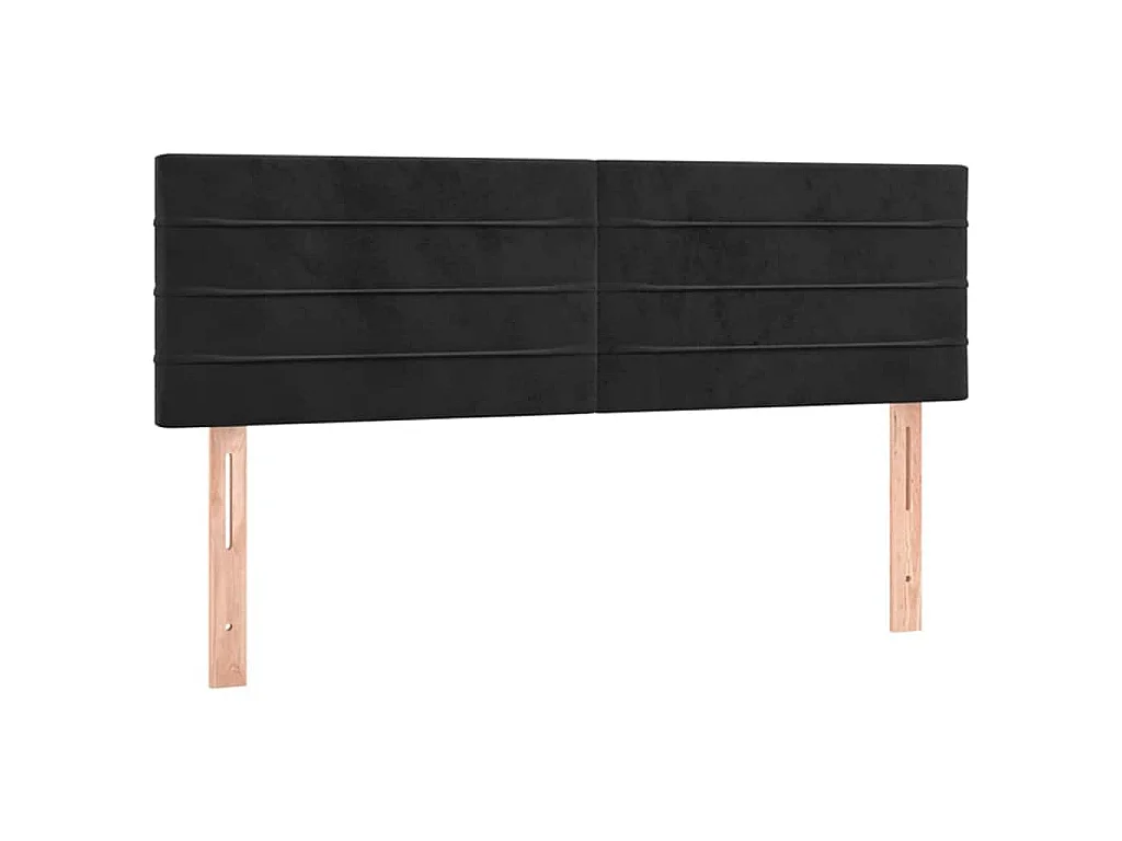 Tête de lit à LED Noir 144x5x78/88 cm Velours