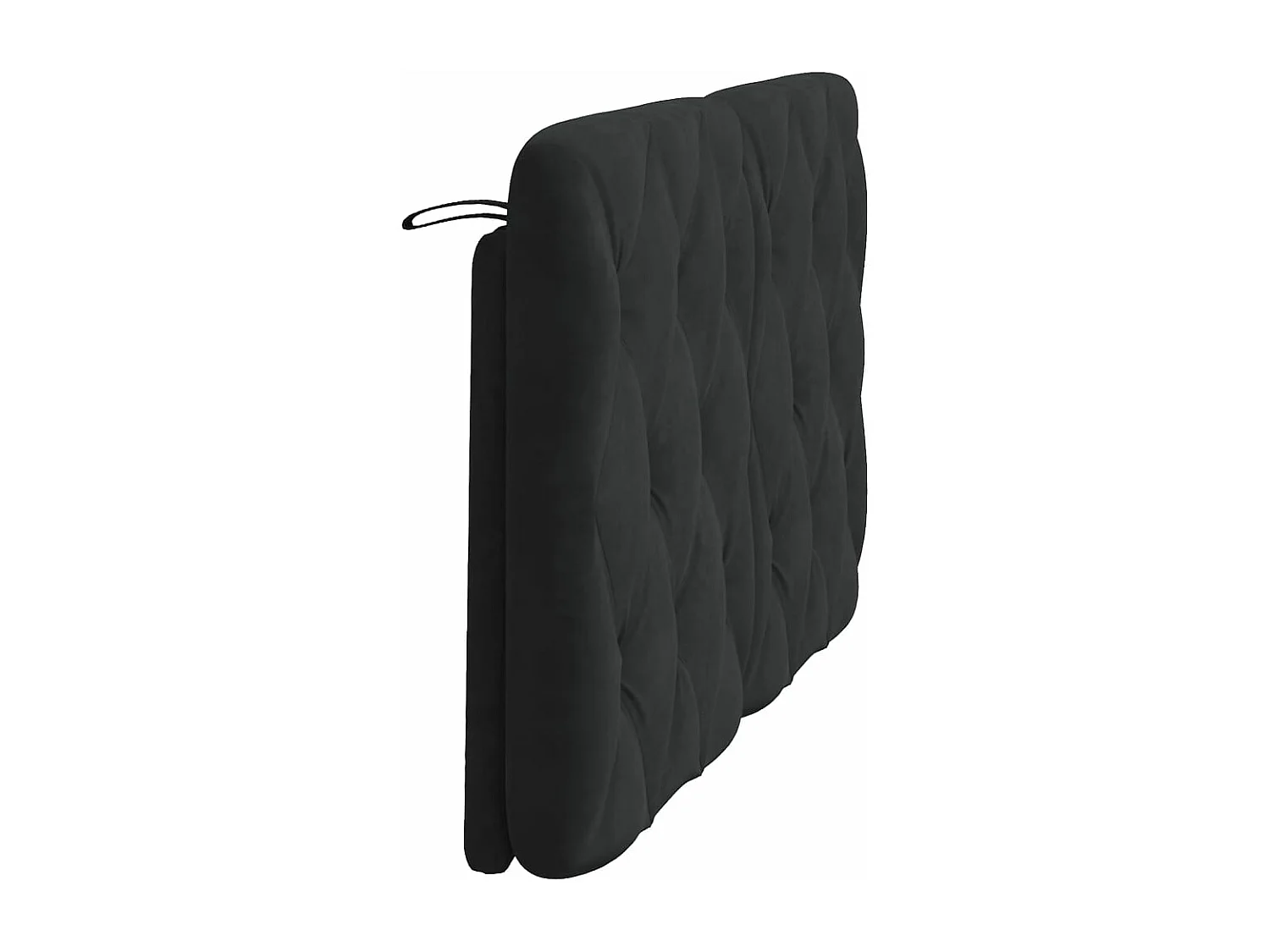 Coussin de tête de lit noir 120 cm velours